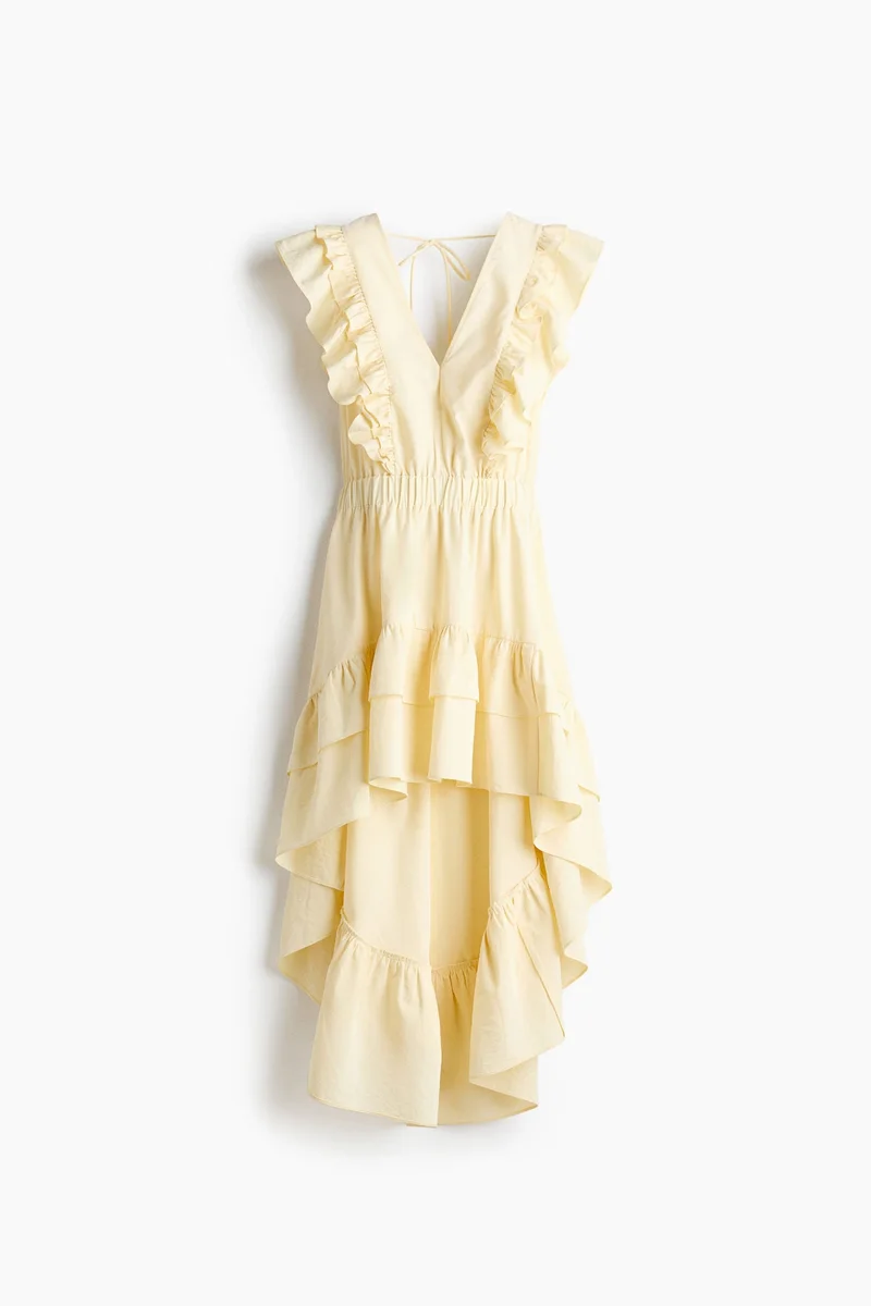 اتش اند ام فستان بتفاصيل مكشكشة